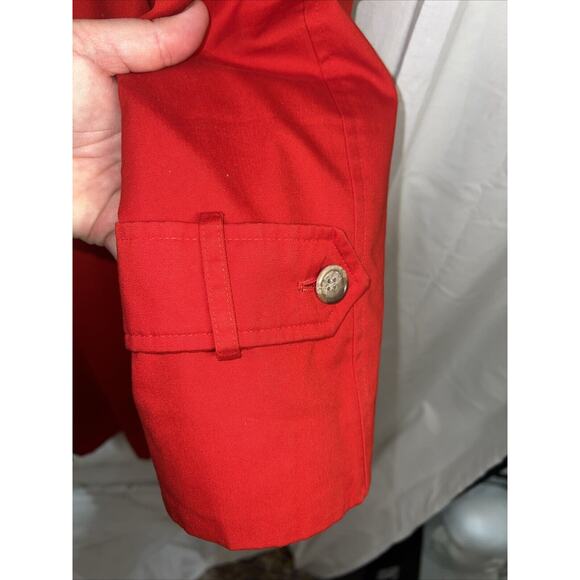 Vintage JH Collectibles Trench Coat Womens Size 4 Red Duster With Liner - Picture 7 of 16